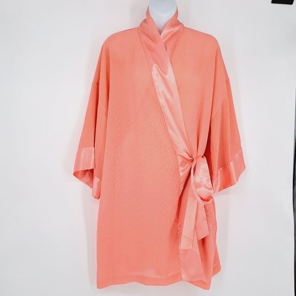 Victoria's Secret 1980's Vintage Gold Label Coral Wrap Cover Up Robe - Picture 1 of 10